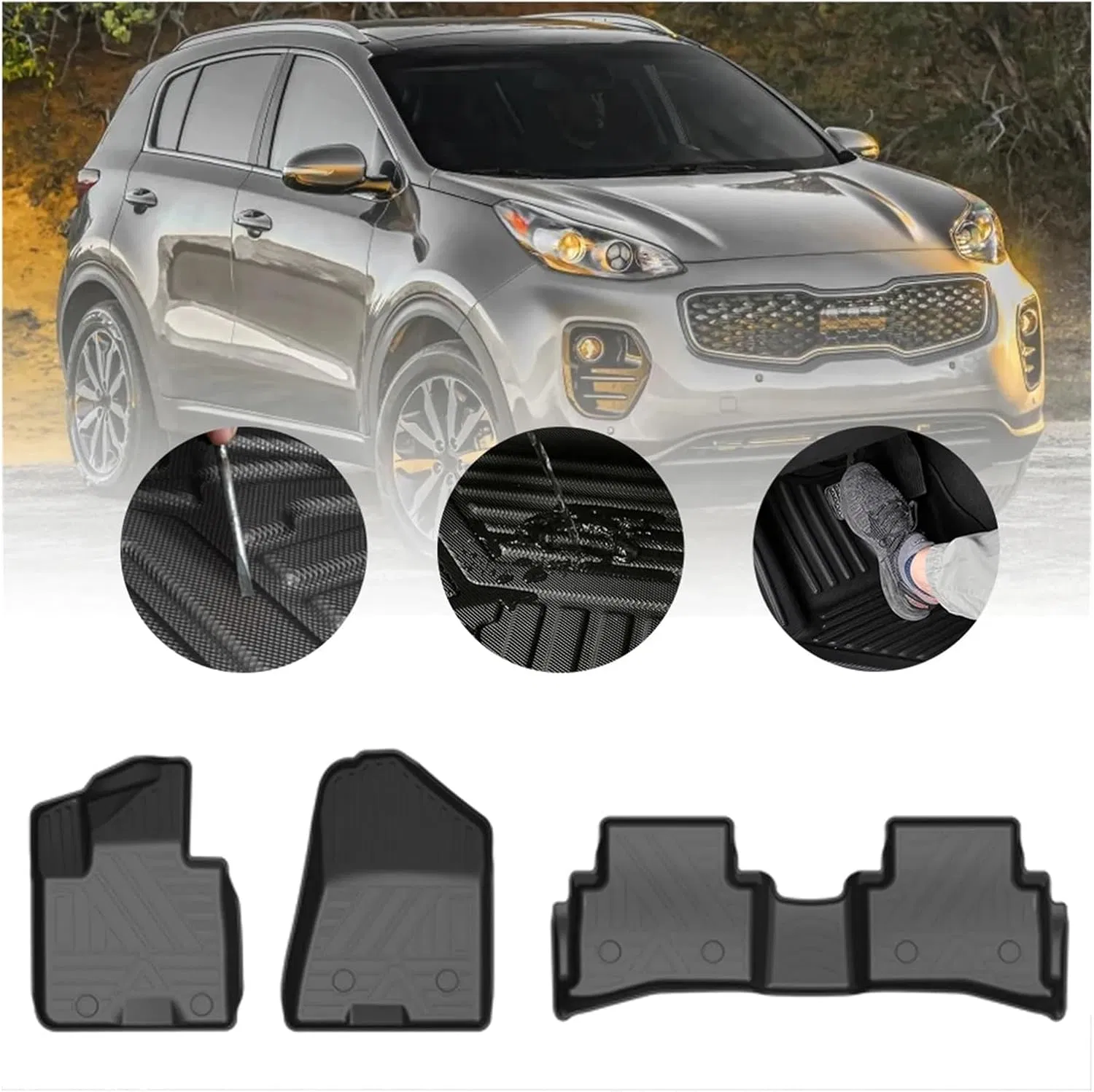 Alfombrillas de coche de TPE de alta resistencia para vehículos KIA Kx5
