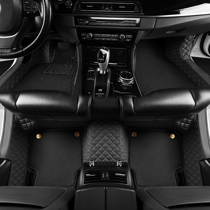 Juego Completo de Alfombrillas de Coche de Cuero Nappa de Alta Calidad, Específicamente Ajustadas, Lujo de Doble Capa 5D 7D Alfombrillas de Suelo para Coche