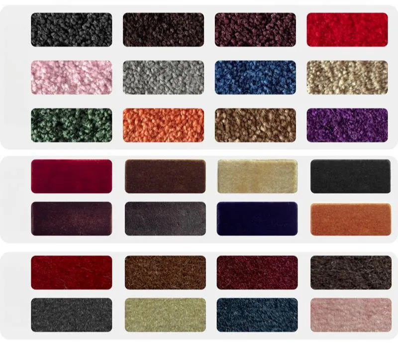 Alfombras superiores de doble capa configuraciones