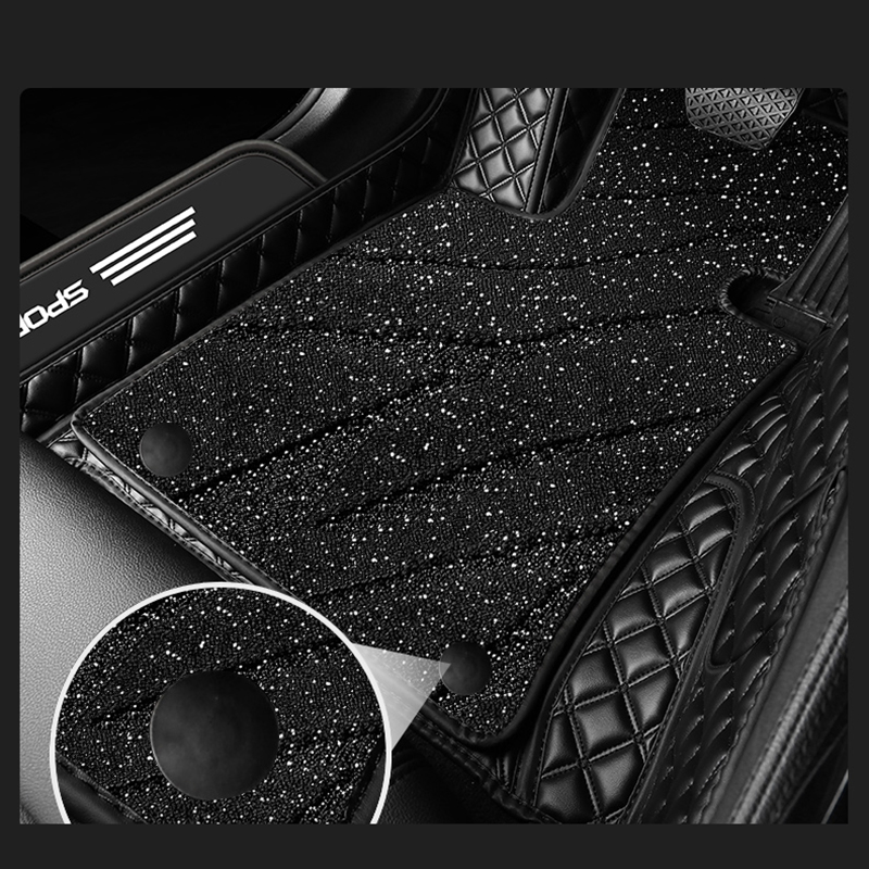Piezas Personalizadas 3 4 Logo Personalizado Alfombra de Piso de Cuero de Lujo con Doble Costura 3D 5D Tapetes para Automóvil