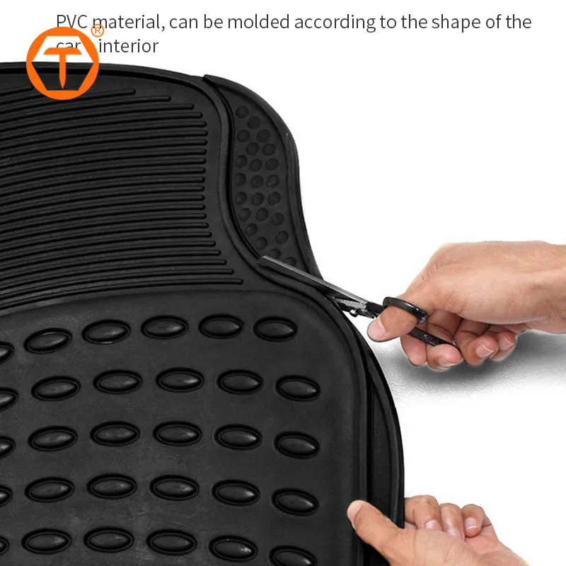 Juego de Alfombrillas de Piso Antideslizantes Impermeables de Plástico PVC TPE Personalizadas 3 para el Coche 3D