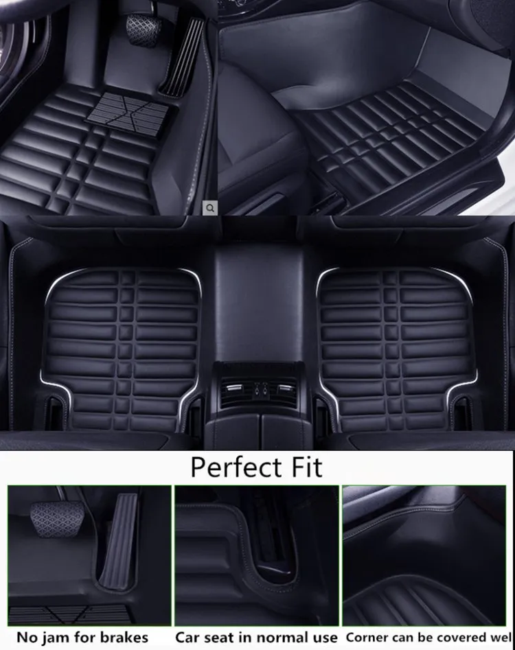 Alfombrillas de coche personalizadas de cuero de alta calidad 5D ecológicas, impermeables, antideslizantes y sin olor
