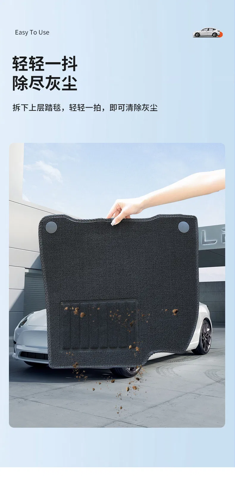 6-Piece Alfombrillas para todo clima para Tesla Model Y, juego de revestimiento de TPE y alfombra
