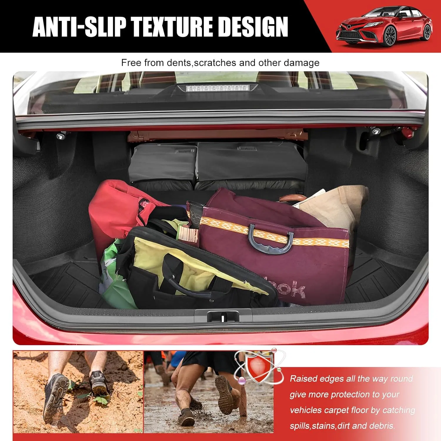 Diseño Mejorado Textura Única Alfombrilla de Maletero TPE para Ford Territory