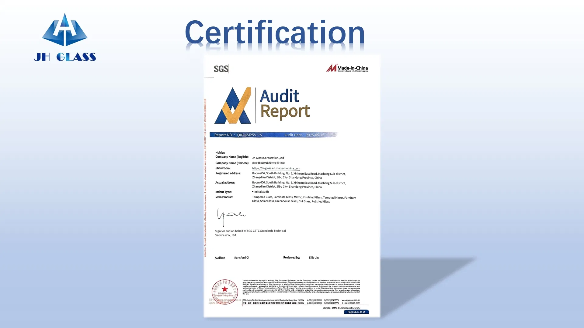 Quality Standard Certificate