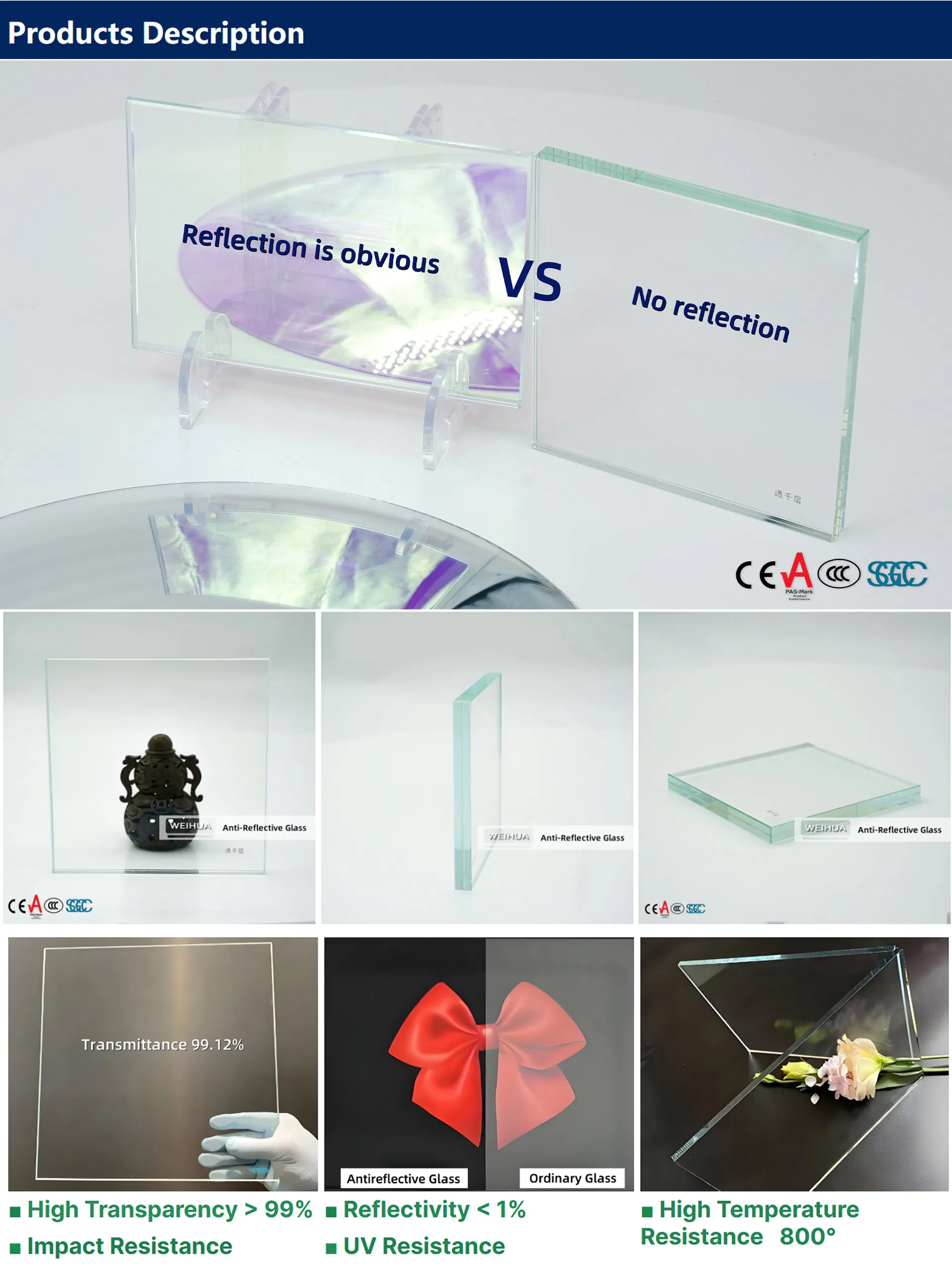 Ultra-Clear Tempered Anti-Reflective Glass