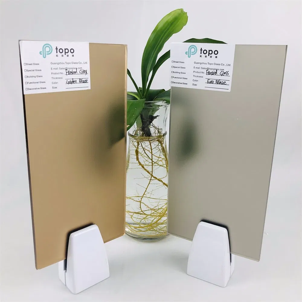 4mm-12mm Bronze Satin Brown Acid Etched Frosted Glass for Windows (FG-TP)