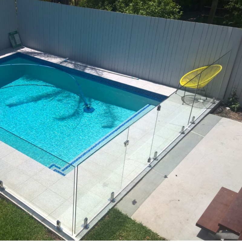 Frameless Aluminium U Channel Profile Balcony Railing 8mm 10mm Clear Tempered Glass