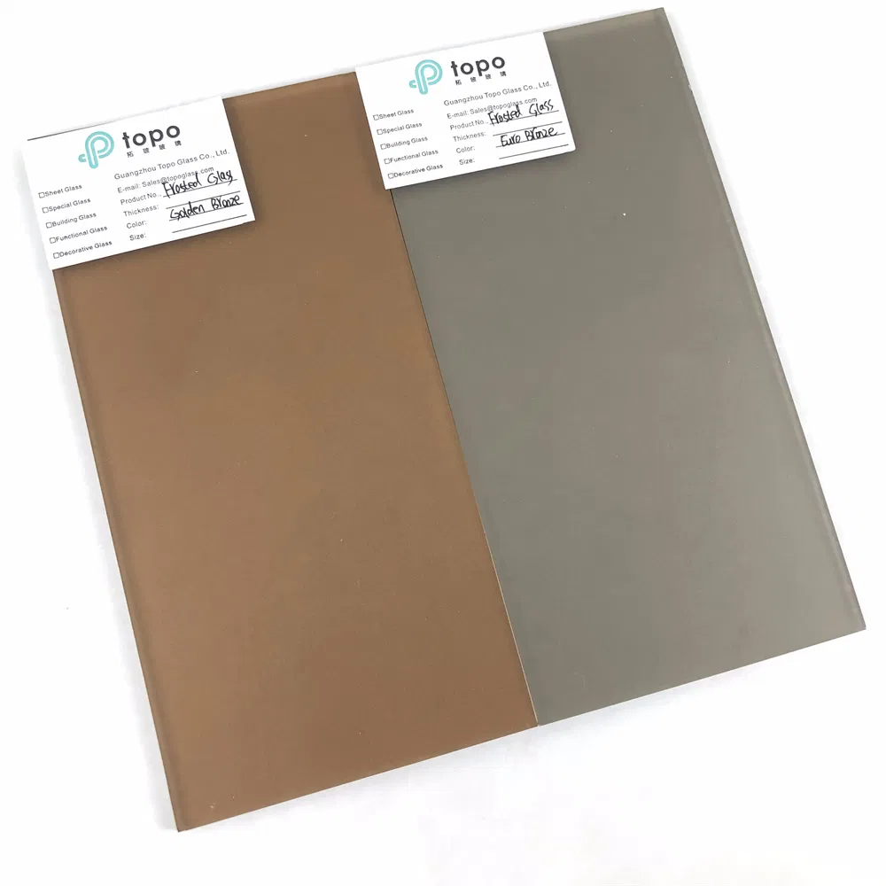 4mm-12mm Bronze Satin Brown Acid Etched Frosted Glass for Windows (FG-TP)