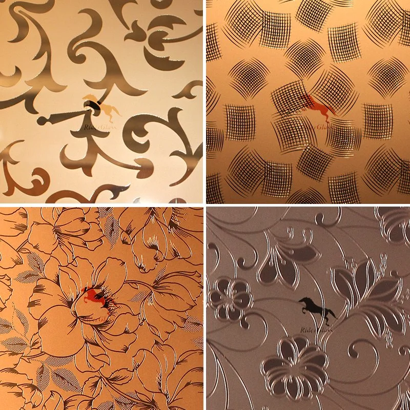 3-6mm Am-80 Decorative Acid Etched Frosted Art Architectural Decorative Mirror Glass