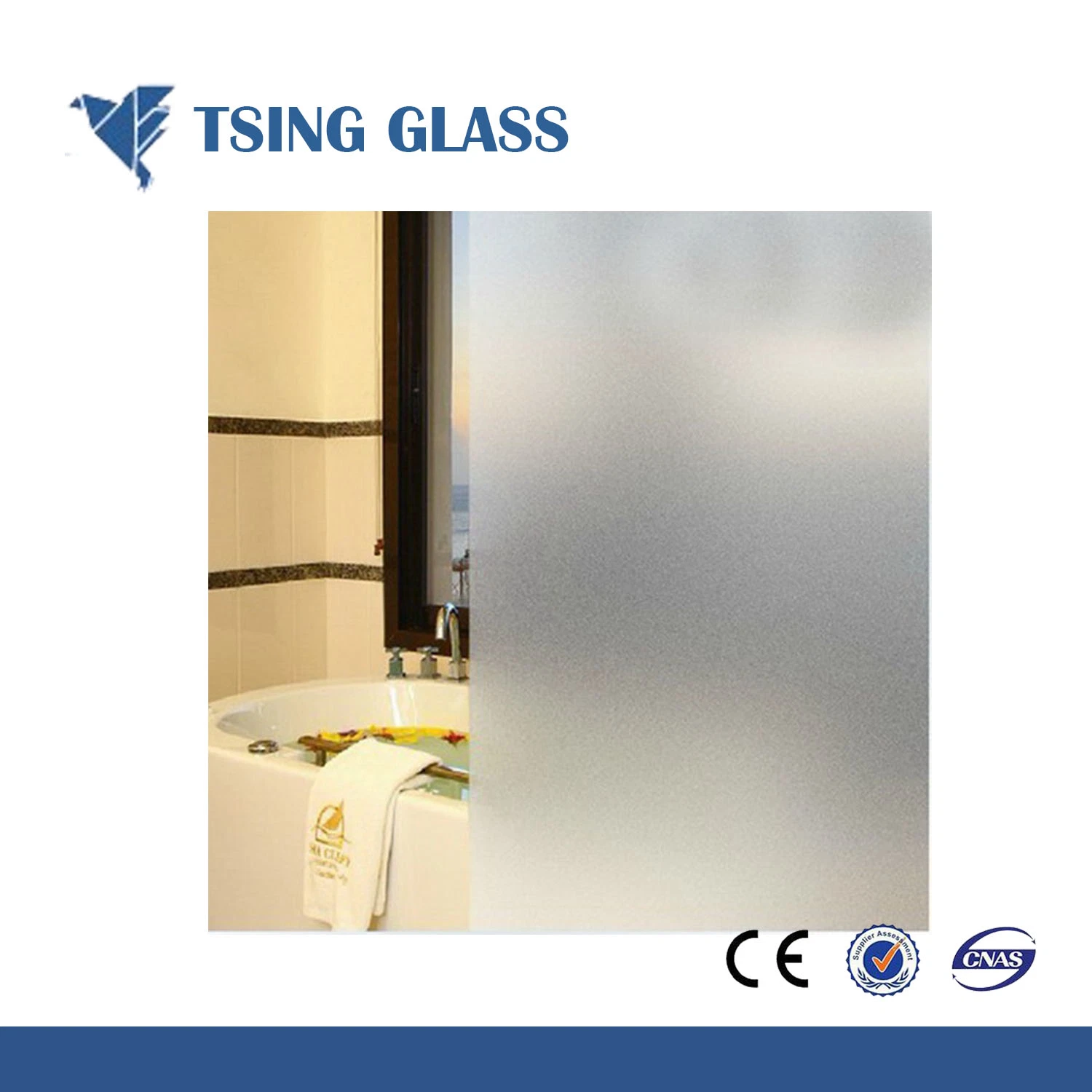 4-15mm Sandblasted Glass Frosted Glass Acid Etched Glass for Shower Room/Office/Door Buliding Glass