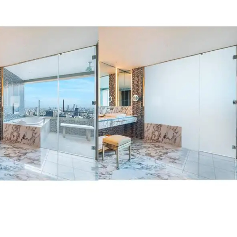 Office Privacy Smart Glass Electrical Dimming Opaque Pdlc Smart Glass Film Switchable