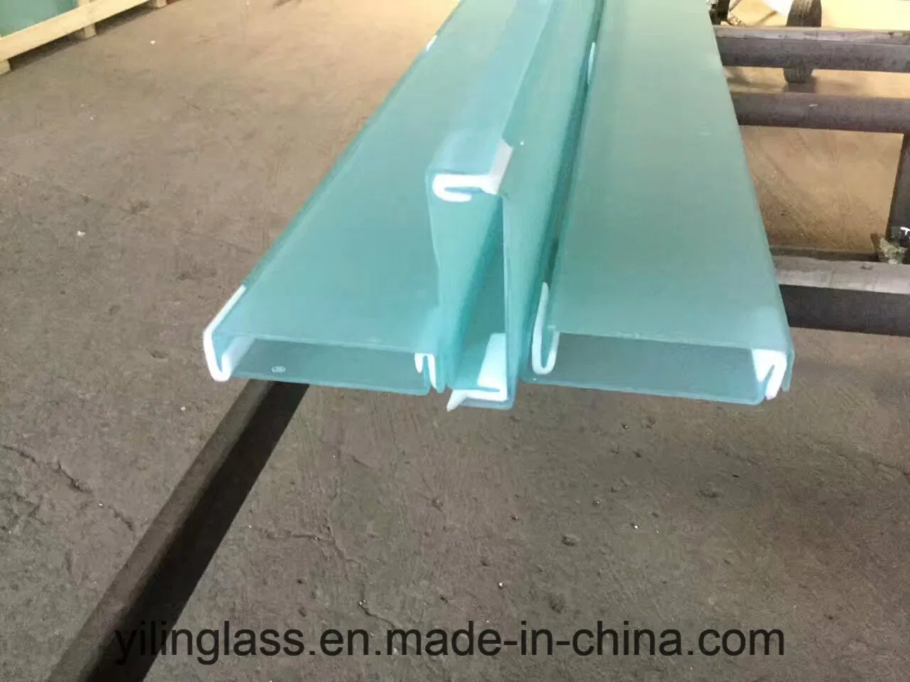 Tempered Tinted Blue U Channel Glass