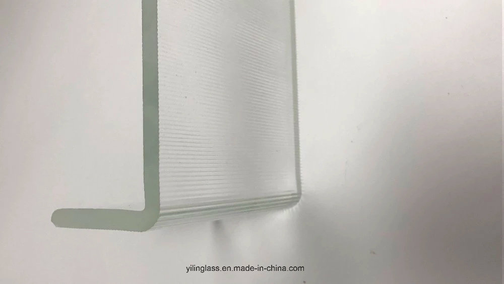 Tempered Frosted Stripe Line Pattern U Channel Glass