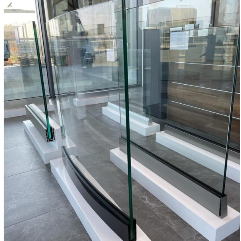 Frameless Aluminium U Channel Profile Balcony Railing 8mm 10mm Clear Tempered Glass