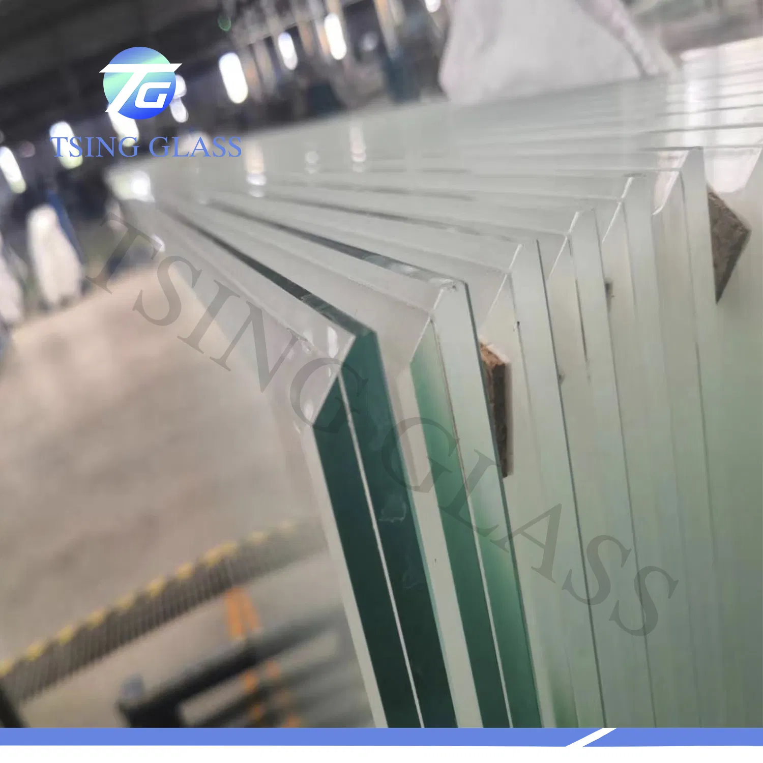Tempered Laminated Glass with PVB/Sentry Glas Plus (SGP) Film Anti-Slip Glass Polished Edge for Staircase/Floor