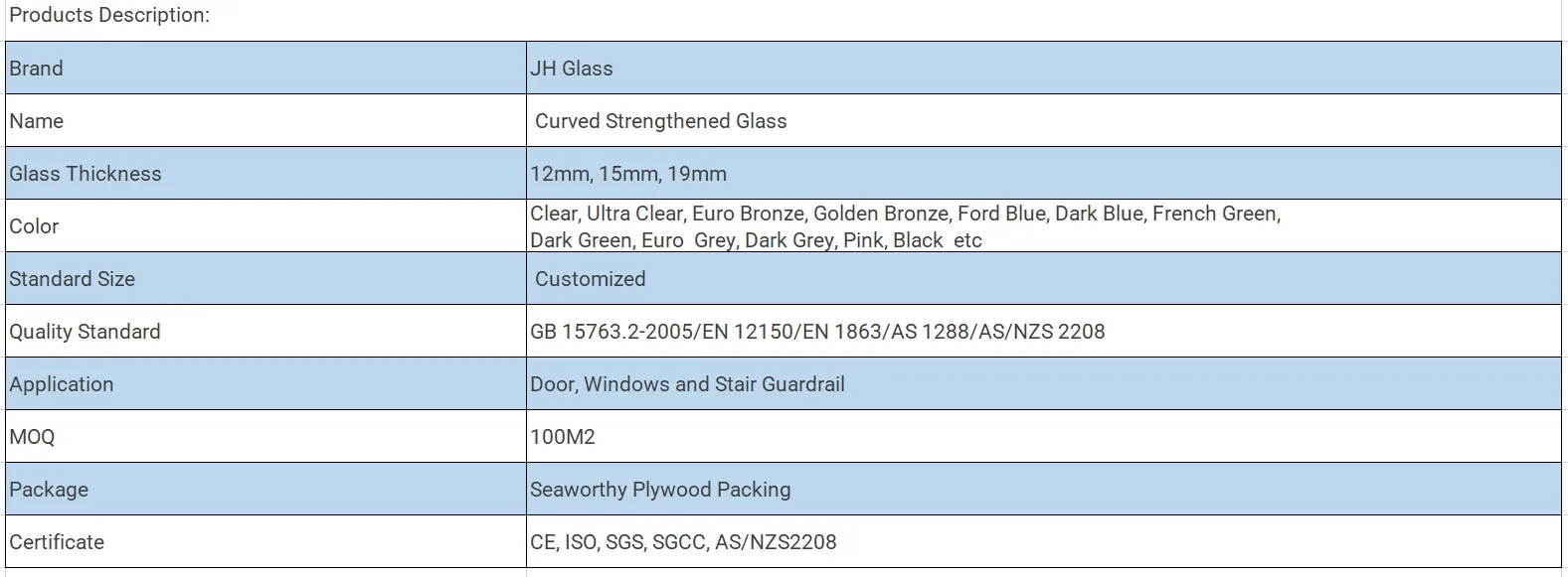 Curved Strengthened Glass Banner