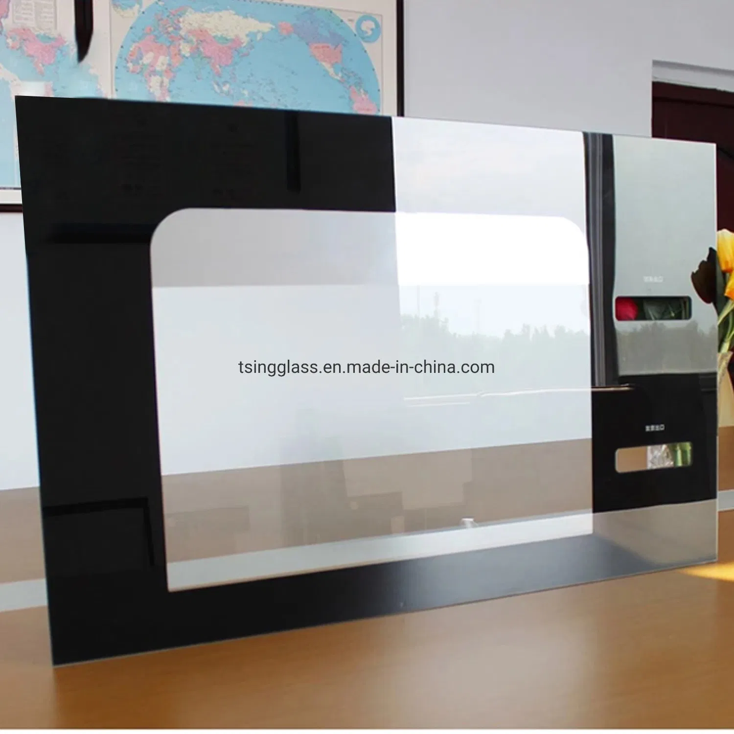 Beveled Edge 1mm 2mm 3mm 4mm 5mm Black Color UV Ink Logos Custom Gorilla Tempered Silk Screen Digital Printing Glass Green Ar Coating Anti Reflective Glass