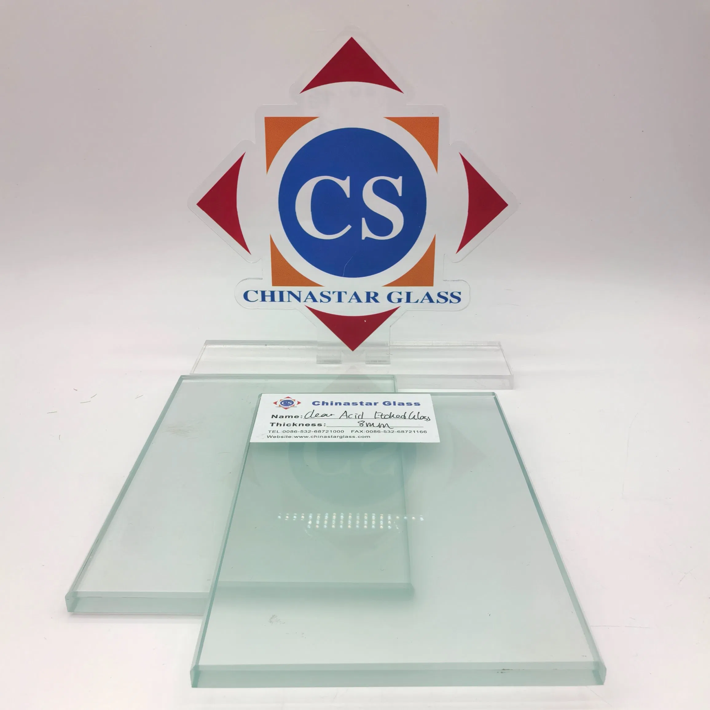8mm Clear Acid Etched Glass for Interior Partitions/Office Enclosures