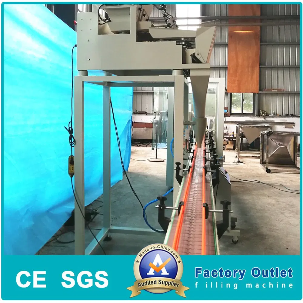 Automatic Caustic Alkali Flake Raw Materials Caustic Flake Piece Bottle Filling Capping Line