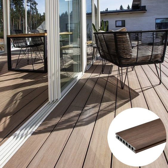 Weather Resistance Popular Building Material Wood Plastic Composite WPC Outdoor Hollow Decking Floor