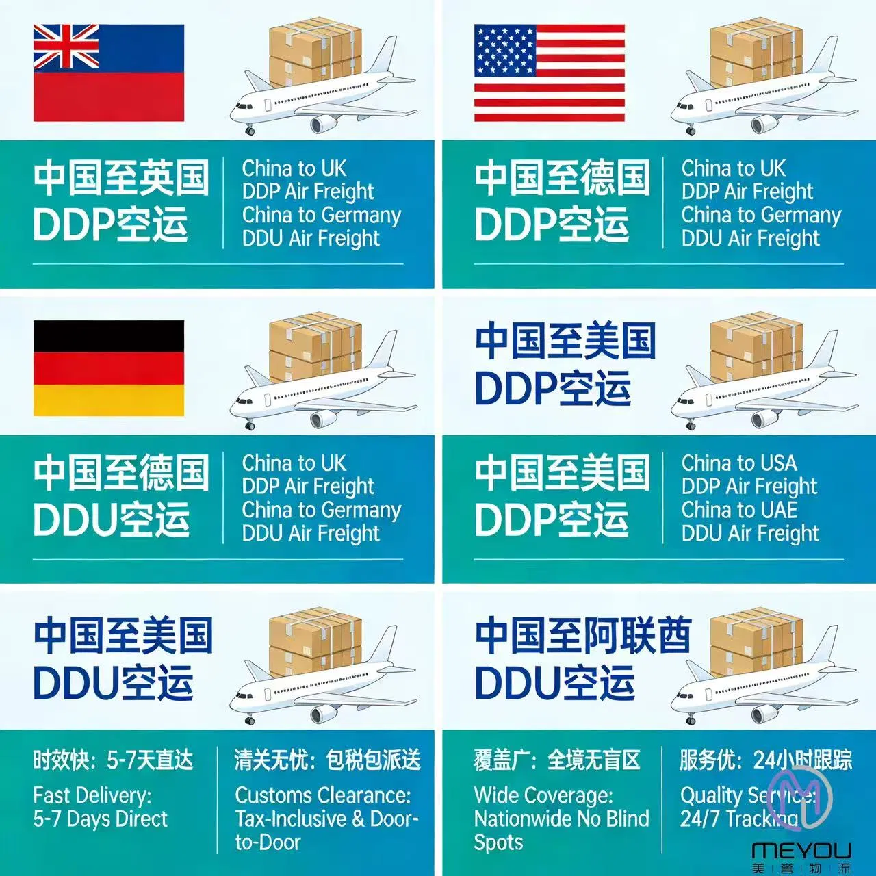 Drop Fast Freight Service DDP/DDU Air Shipping Agent Air Cargo From China to UK, De Dk, USA UAE