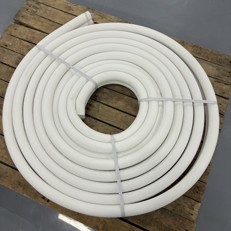 Standard White PE Ductless Split Copper Line Set 1/4" Liquid Line 3/8"