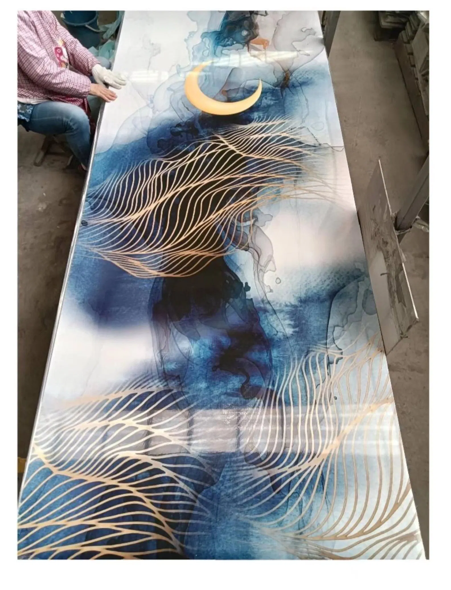 PVC Glossy 3D Marble Sheet for Interior Wall Decoration