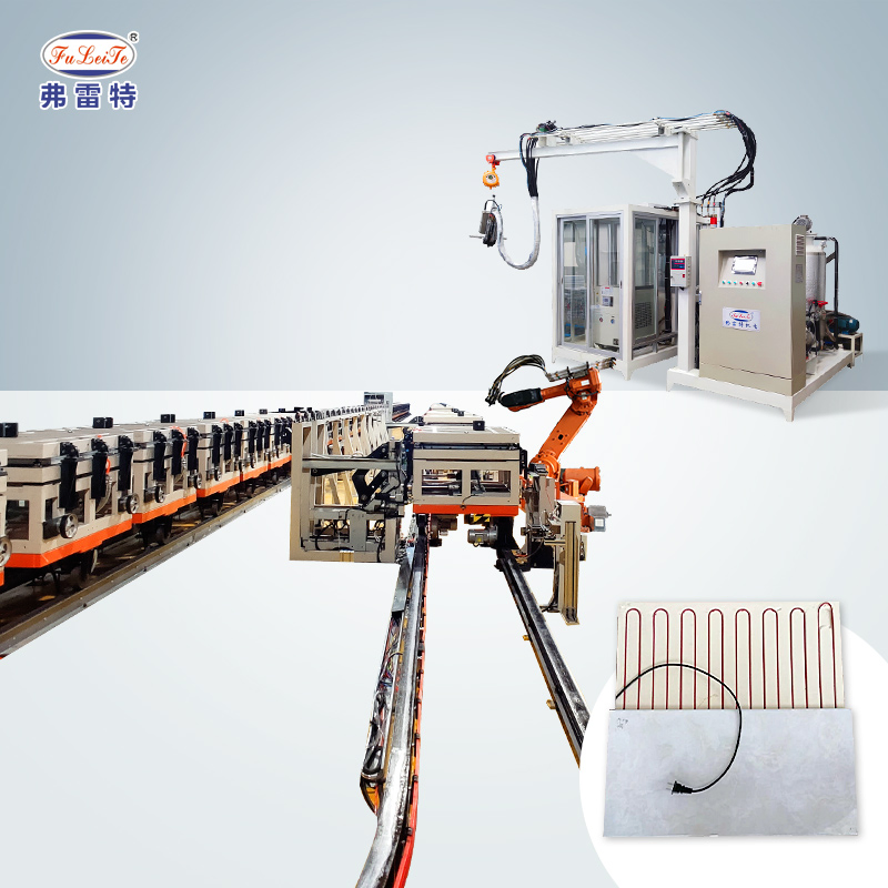 Russia Flt Heating Tile Insulation Layer Automatic Mechanical Arm Foam Polyurethane High Pressure Foam Production Line