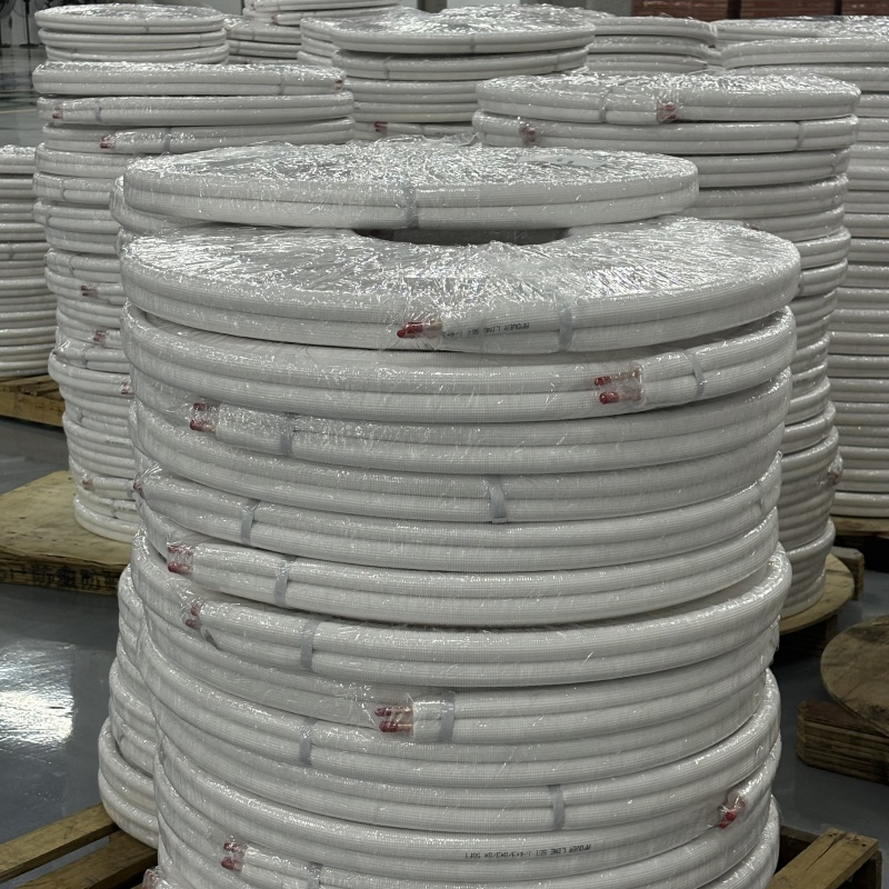 Standard White PE Ductless Split Copper Line Set 1/4" Liquid Line 3/8"