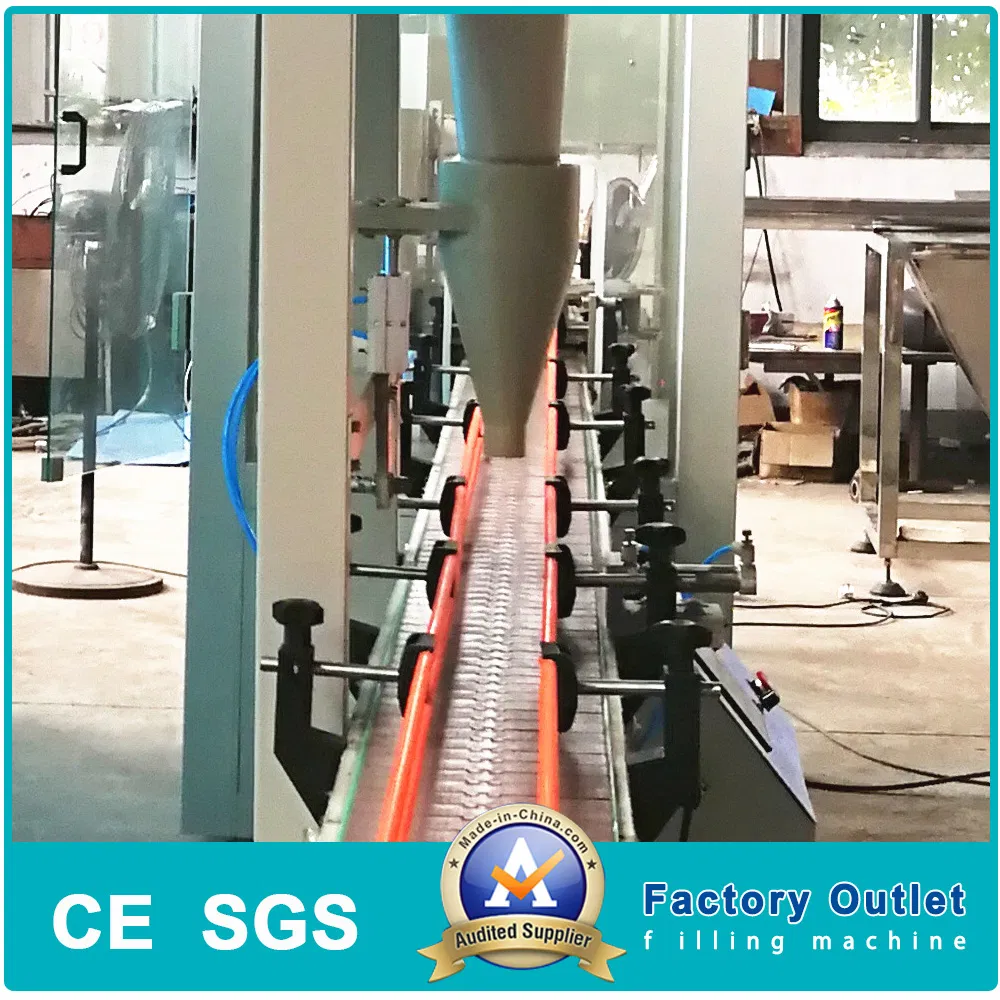 Automatic Caustic Alkali Flake Raw Materials Caustic Flake Piece Bottle Filling Capping Line