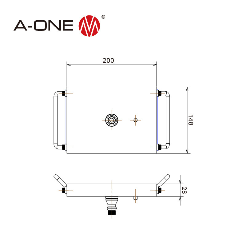 a-One Precision Aluminum 2-Fold Zero Point Pallet 3A-110132