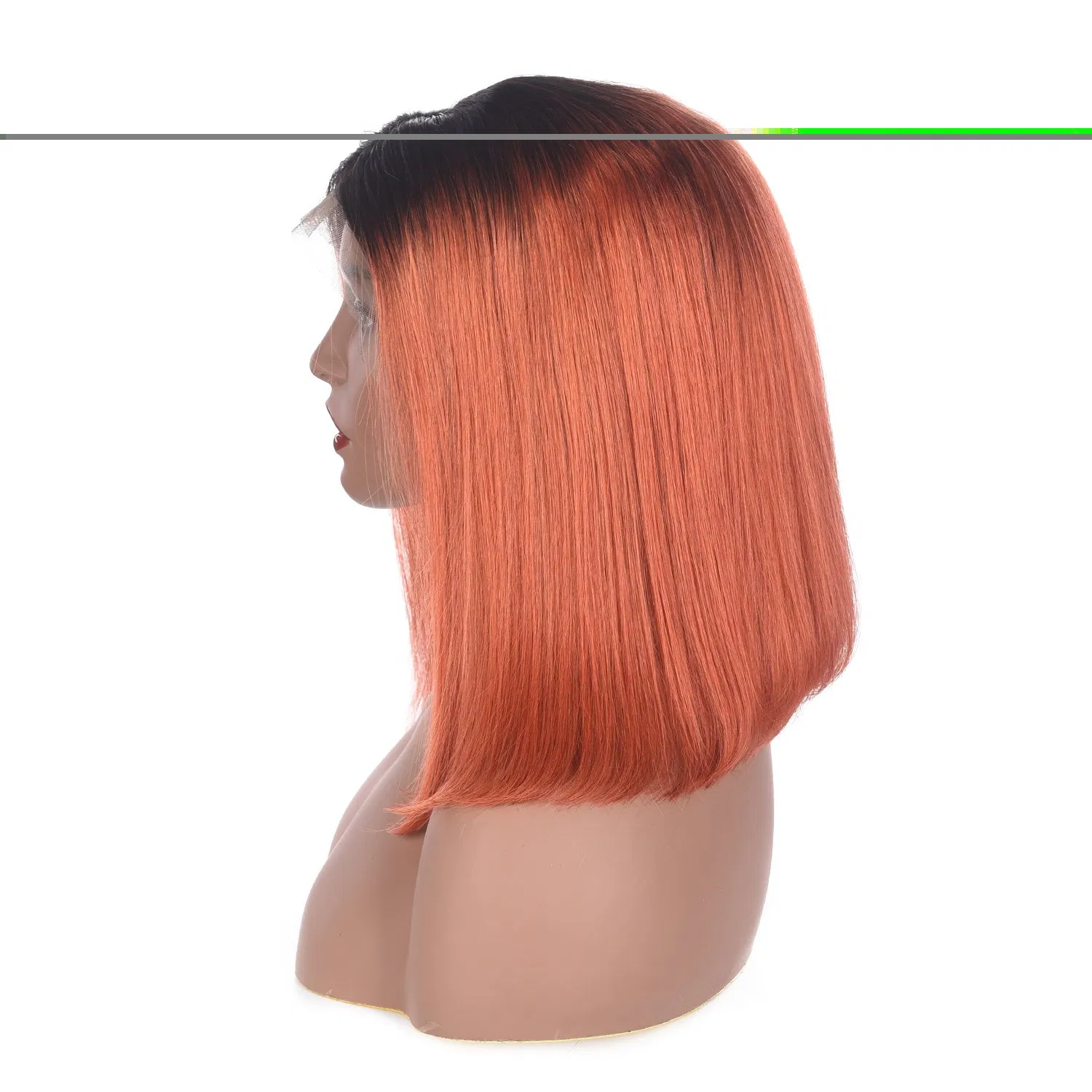 Ombre Straight Short Bob Lace Front Human Hair 1b/ #350 Bob Wig