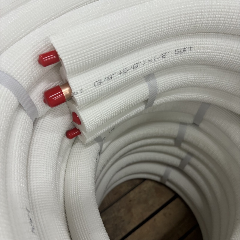 Standard White PE Ductless Split Copper Line Set 1/4" Liquid Line 3/8"