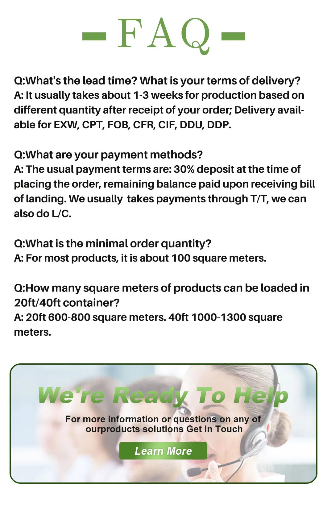 Customer Service FAQ