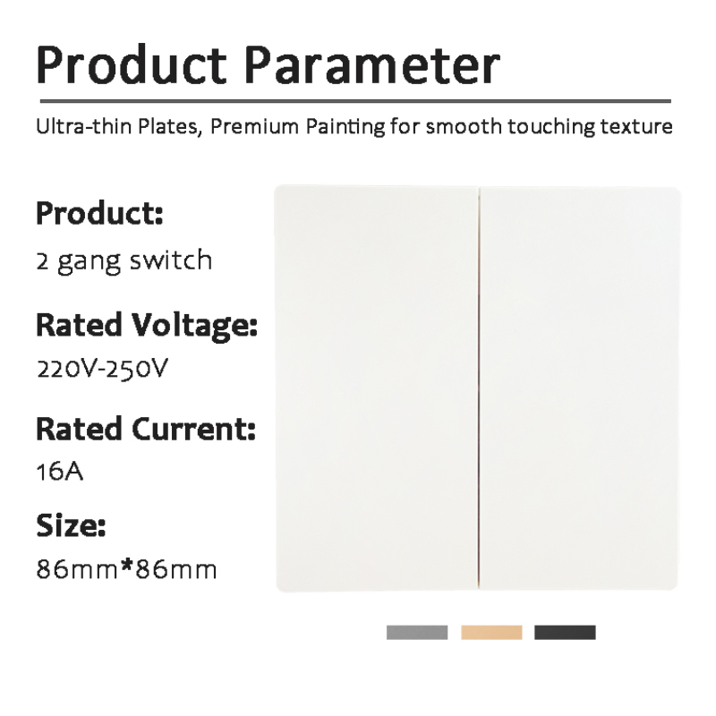 Honyar Electrical Multi-Control UK EU Type 2 Gang 3-Way Switching Electric Wall Switch for Stairwell and Corridor Lighting