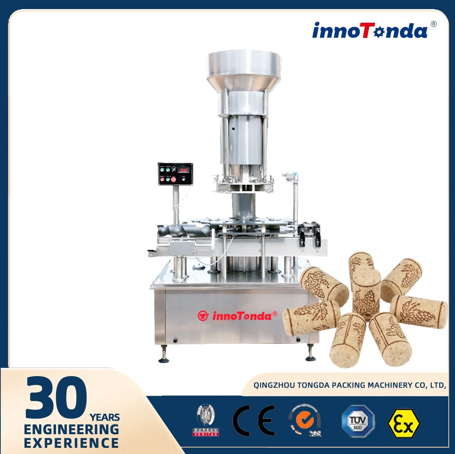 Automatic Wine Corking Machine Whisky Gin Bottle Capping Machine Glass Jar Bottle Machine