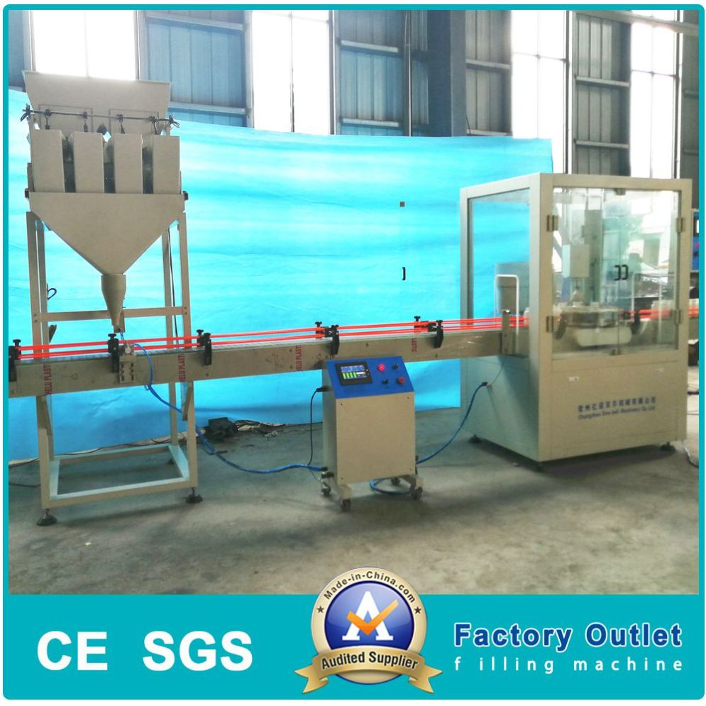 Automatic Caustic Alkali Flake Raw Materials Caustic Flake Piece Bottle Filling Capping Line