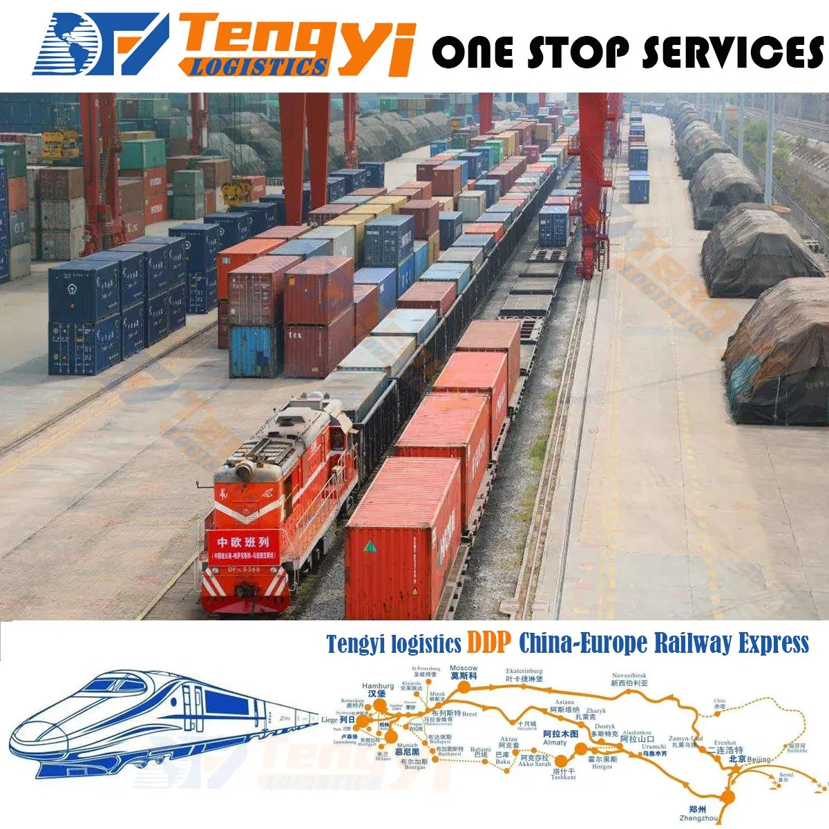 Railway Train Shipping Rail Fast Door to Door Transport Service China Freight to Europe Germany France Spain Italy UK
