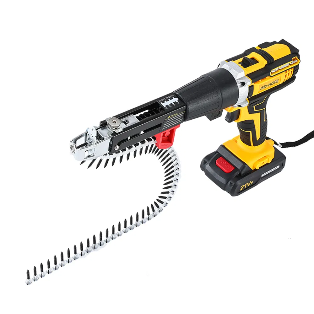 Industrial Grade 21V Chain Belt Screwdriver High-Power Lithium Screw Driver Electric Fastening Tool for Building Ceiling