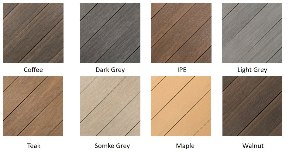 High Weather Resistant Anti-UV Anti-Slip Insect Prevention Easy Installation Wood Plastic Composite WPC Hollow Decking Floor for Outdoor