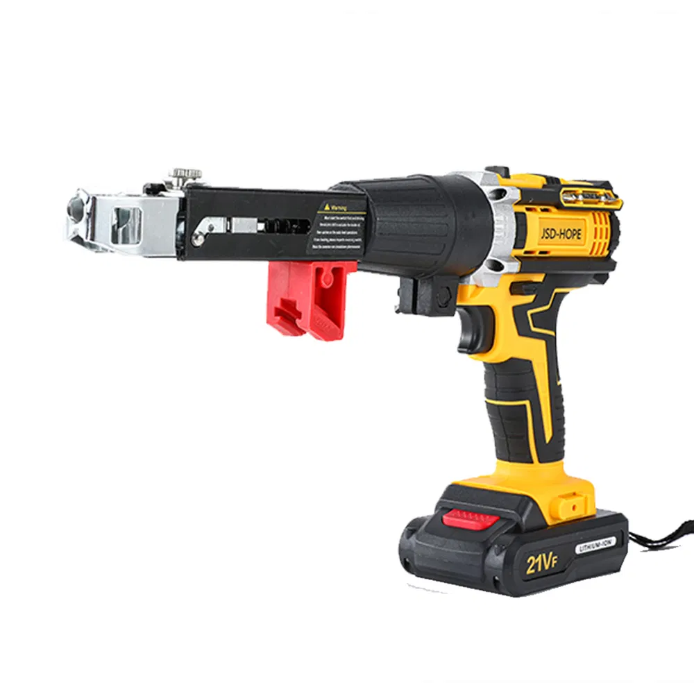 Yellow Wireless Chain-Type Screwdriver - Continuous Feed Industrial Assembly Electric Screwdriver