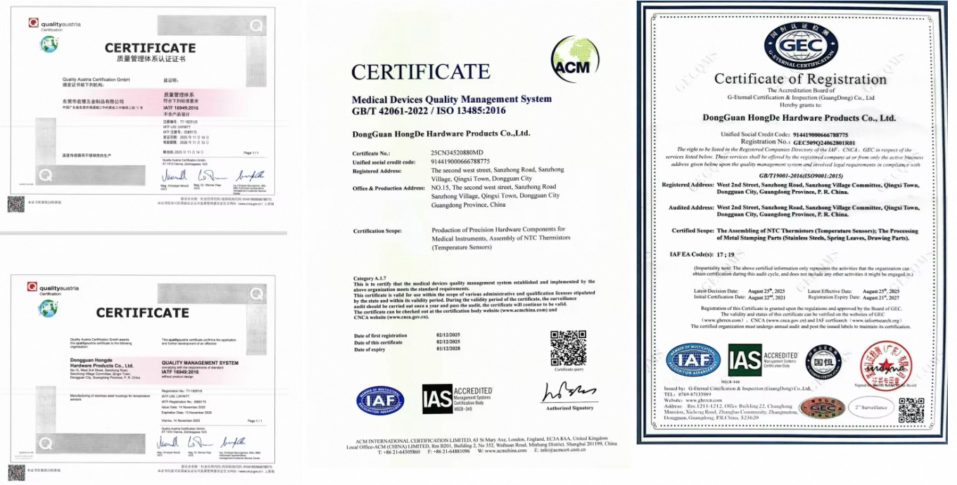 Certifications ISO9001 IATF16949