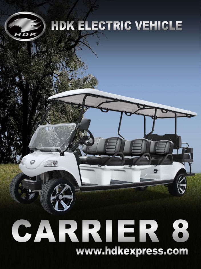HDK Carrier 8 Electric Golf Buggy 6+2 Seat Commercial Transport Cart for Campus and Community