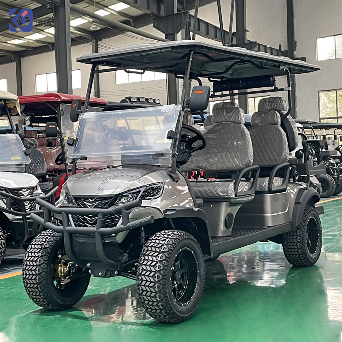 CAMP Luxury Design Street Legal Off-Road Electric 6 Seater Golf Cart 72v Battery Mini Golf Buggy Club Car