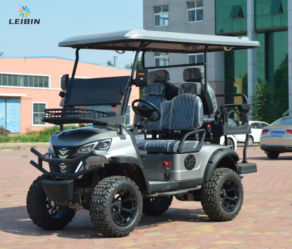 Long Battery Life 4 Seats Off Road Grey Electric Golf Car Equipped With 72V Powerful Motor For Scenic Spots Villa Areas