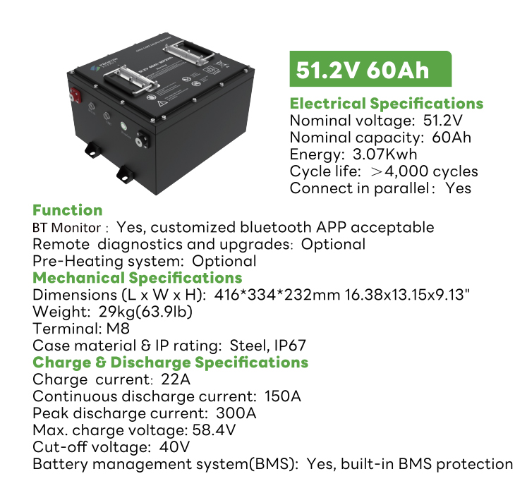 Cutting Technology Flexible Dimension 51.2V Lithium Golf Cart Battery 51.2v 105ah 51.2v 60ah Golf Cart Battery