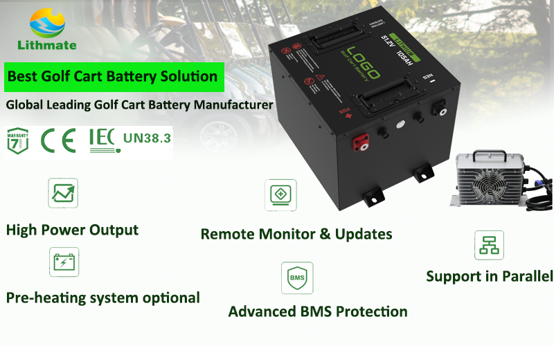 Complete Kit Solution Lithium Ion Battery Golf Cart 50Ah 60Ah 105Ah 48V Lithium Golf Cart Batteries