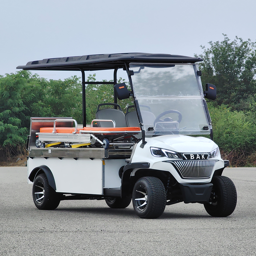 2025 Professional Foldable 2-seater Ambulance Electric Medical Golf Cart 48V Lithium Battery 5KW Power 30-50km/h Speed 70-90km