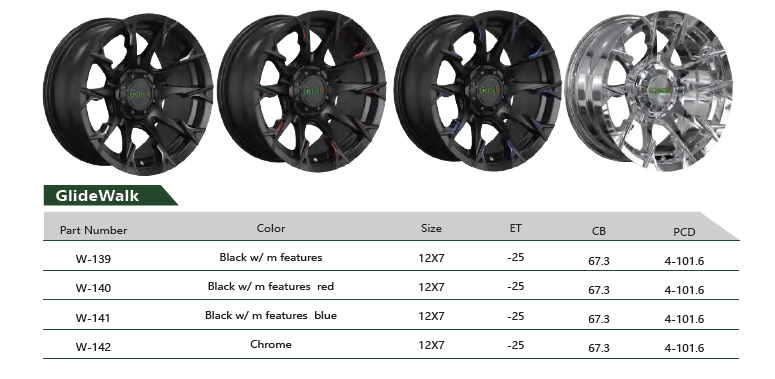 Genek Aluminum Wheel Glide Walk Black with Machined Features 12*7 Golf Cart Accessories